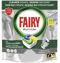 Tablete pentru mașina de spălat vase Fairy - Platinum, Lemon, 113 buc