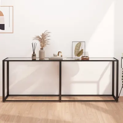 Gossi masa consola, transparent, 200x35x75,5 cm, sticla securizata