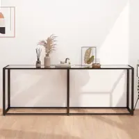 Gossi masa consola, transparent, 200x35x75,5 cm, sticla securizata