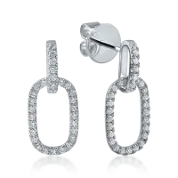 Cercei geometrici din aur alb cu diamante de 0.46ct