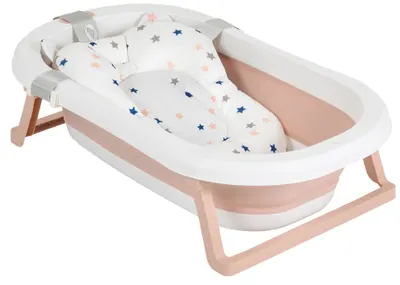 Set pentru baie cu cadă pliabilă Moni - Palma, 75 cm, roz
