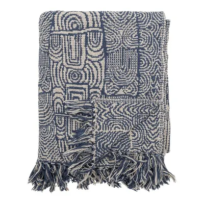 Pătură albastră din amestec de bumbac 130x160 cm Bresso – Bloomingville