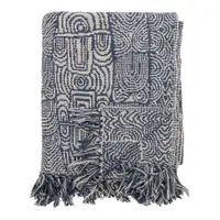 Pătură albastră din amestec de bumbac 130x160 cm Bresso – Bloomingville