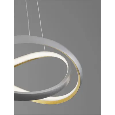 Lampa suspendata ODREY Nisipiu Silver & Auriu Aluminiu & Acrylic LED 40W 220-240V 2033Lm IP20 2700K - 3500K - 5000K CCT Dimabil