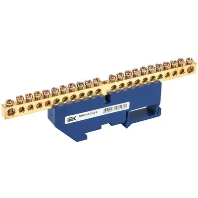 Neutral bus bar with DIN-Izolator SHNI-6x9-22-D-S