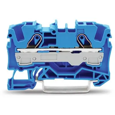 2-conductor through terminal block; 6 mm²; for Ex e II and Ex i applications; side and center marking; for DIN-rail 35 x 15 and 35 x 7.5; Push-in CAGE CLAMP®; 6,00 mm²; blue