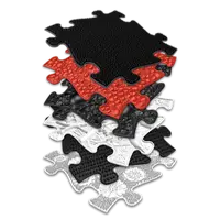 Covoras ortopedic senzorial puzzle Set Rosu si Negru pentru bebelusi Muffik