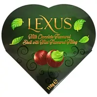 Lexus, praline de ciocolata cu crema de menta, cutie inima, 110g Engros