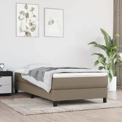 vidaXL Saltea cu arcuri buzunar, fermitate medie, gri taupe, 90x200x20 cm, textil