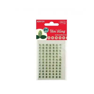 Acesorii de craft: Autoadezive Uni Bling DACO, 84 bucăți, diamant verde - AD012V