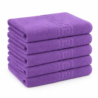Set 5 prosoape medii 50x90cm, din 100% bumbac pakistanez, 500g, Mov