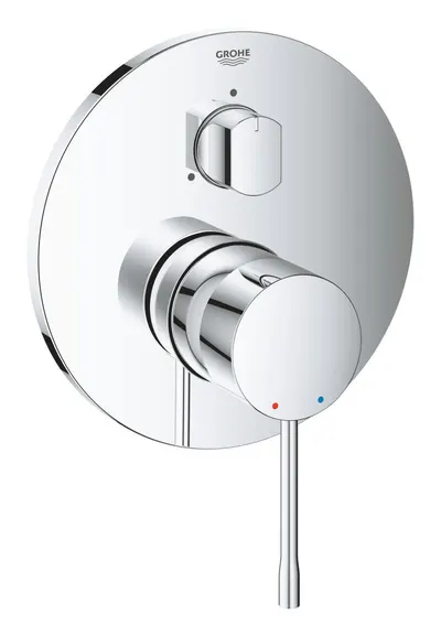 Baterie dus Grohe Essence 24169001, aparent, monocomanda, 3 iesiri, diverter, cartus ceramic, Crom
