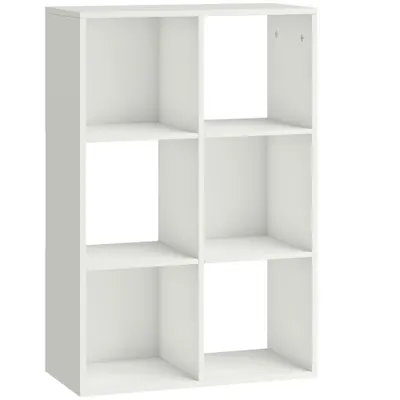HOMCOM Raft pentru cărți, raft vertical cu 3 niveluri, raft îngust cu dispozitiv anti-răsturnare, unitate de depozitare pentru living, dormitor, birou, Alb | Aosom Romania