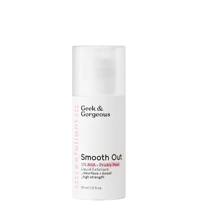 Lotiune exfolianta 12% AHA + extract de cactus Smooth Out, 30ml, Geek&Gorgeous