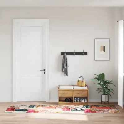 vidaXL Covor lavabil, mozaic multicolor, 80x300 cm