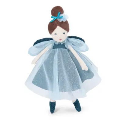 Papusa textila zana albastra 30 cm, moulin roty