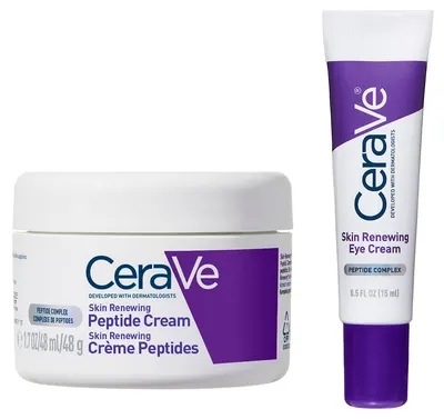 CeraVe Skin Renewing Set - Cremă cu peptide și cremă de ochi, 48 + 15 ml