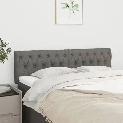 vidaXL Tăblii de pat, gri închis, 160x7x78/88 cm, textil