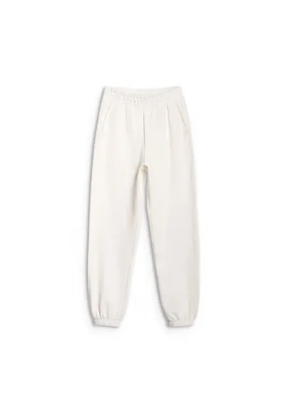 Pantaloni sport dama jogger - alb - bumbac 80% - primavara-vara 2025