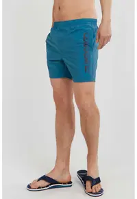 Pantaloni scurti de baie cu logo Bono - Albastru