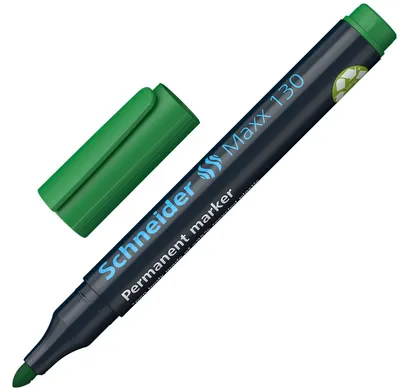 Marker permanent Schneider Maxx 130 - Cu vârf rotund, 3 mm, verde