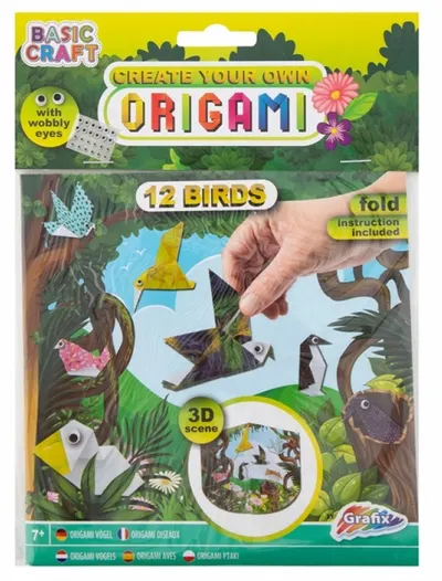 Set creativ Grafix - DIY Origami, 12 păsări
