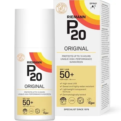 Spray transparent pentru protecție solară SPF 50 P20 Sun Protection, 200 ml, Riemann