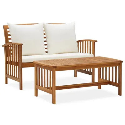 Gossi set mobilier de gradina cu perne, 2 piese, lemn masiv de acacia