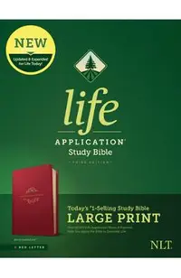 NLT Life Application Study Bible, Third Edition, Large Print (Red Letter, Leatherlike, Berry)
