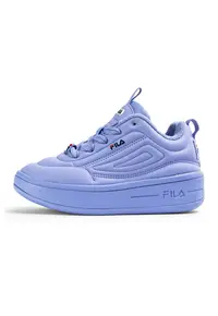 Pantofi sport wedge de piele ecologica Superbubble - Albastru lavanda