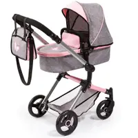 Carucior pentru papusi Bayer Neo Vario Gri cu Roz