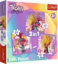 Puzzle Trefl 3 în 1 - Meet the happy Trolls