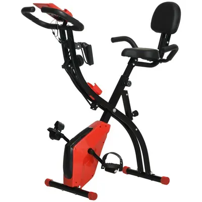 Bicicletă de exerciții pliabilă HOMCOM, 8 niveluri de rezistență magnetică