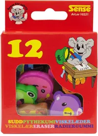 Set de radiere Sense - Animale, 12 bucăți, cutie roșie