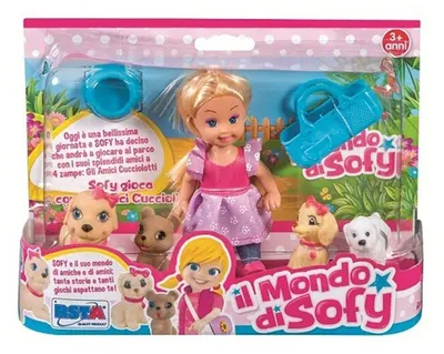 Papusa RS Toys - Sofy, cu 4 catelusi si accesorii