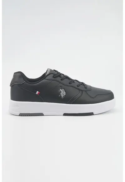 Pantofi sport din piele ecologica cu model monograma - Negru stins