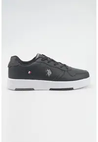 Pantofi sport din piele ecologica cu model monograma - Negru stins