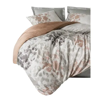 Lenjerie de pat grej din bumbac satinat pentru pat dublu, extinsă 240x220 cm Blatt – Mijolnir