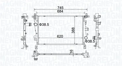 Radiator motor (Automat Manual) potrivit FIAT 500X; JEEP RENEGADE 1.3D-1.6D