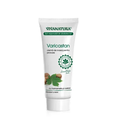 Crema de masaj pentru picioare cu hamamelis si castan Varicastan, 75ml, VivaNatura