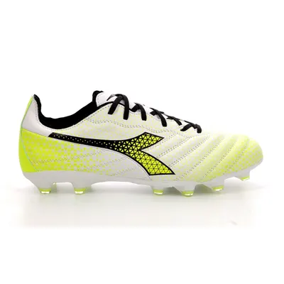 Ghete de fotbal bărbați Diadora Brasil Elite GR LT LP12 alb/negru/galben fluo