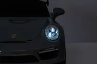 Masinuta electrica pentru copii Porsche RUF CTR3 Blue 70w cu licenta,echipare premium,roti EVA,scaun din piele,oglinzi retrovizoare,lumini LED,muzica,bluetoothUSB,suspensii,cod QR video asamblare,afisaj baterie,Eleron