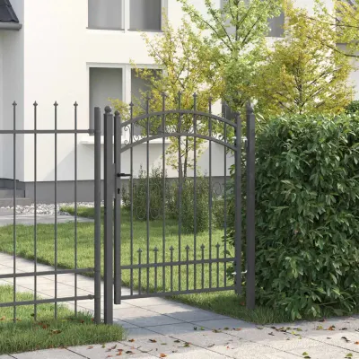 vidaXL Poartă din Gard cu Vârf de Lancă KAMPEN 103 x 175 cm Gri Blocat