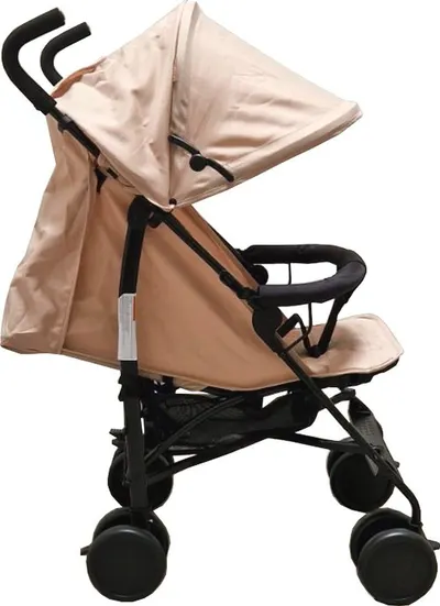 Carucior pentru copii Baby Care PRO 818B Beige sport tip umbrela, Spatar reglabil in 7 trepte, Pozitie somn, Amortizoare, Frana picior, Pliabil