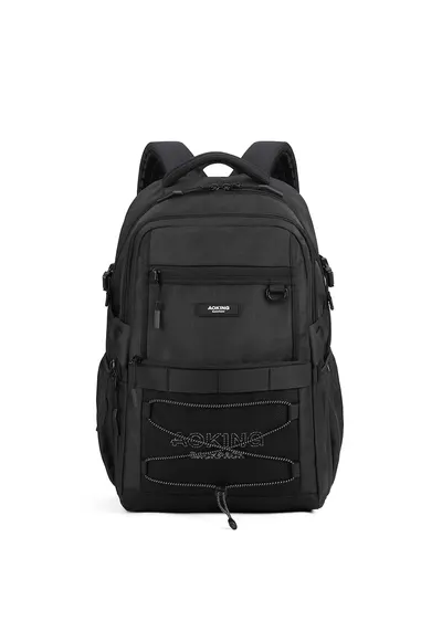 Rucsac unisex cu bareta pe piept - Negru