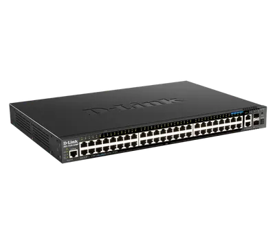 Switch D-Link DGS-1520-52MP, 48 porturi Gigabit, 2 porturi SFP+, Capacity 80Gbps, 16K MAC, 17" Rackmount, 1*fan