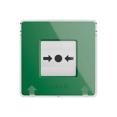 Buton wireless Ajax Manual Call Point, verde, 866.0 - 922.0 MHz, resetabil, autonomie 7 ani