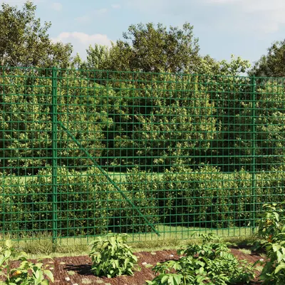 vidaXL Gard plasă de sârmă cu țăruși de fixare, verde, 1,4x10 m