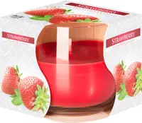 Lumânare parfumată Bispol Aura - Căpșuni, 130 g