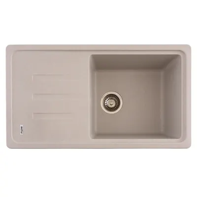 FCB-7843SLA/1T, Chiuveta de bucatarie din granit cu o cuva si scurgator, seria SLIM LONG, Avena, 780x435x200 mm, FLOW